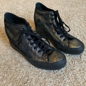 Converse All-Star metallic wedge sneakers sz 8.5